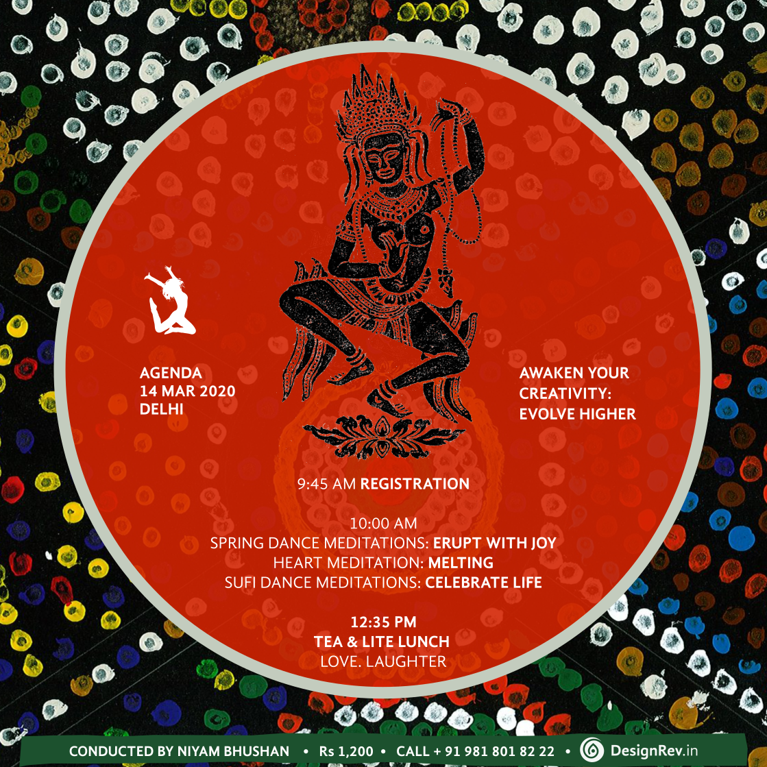 Agenda of Awaken Your Creativity: Meditation conducted by Niyam Bhushan, 14 Mar 2020, Tao 99 Farm, Ghitorni, New Delhi